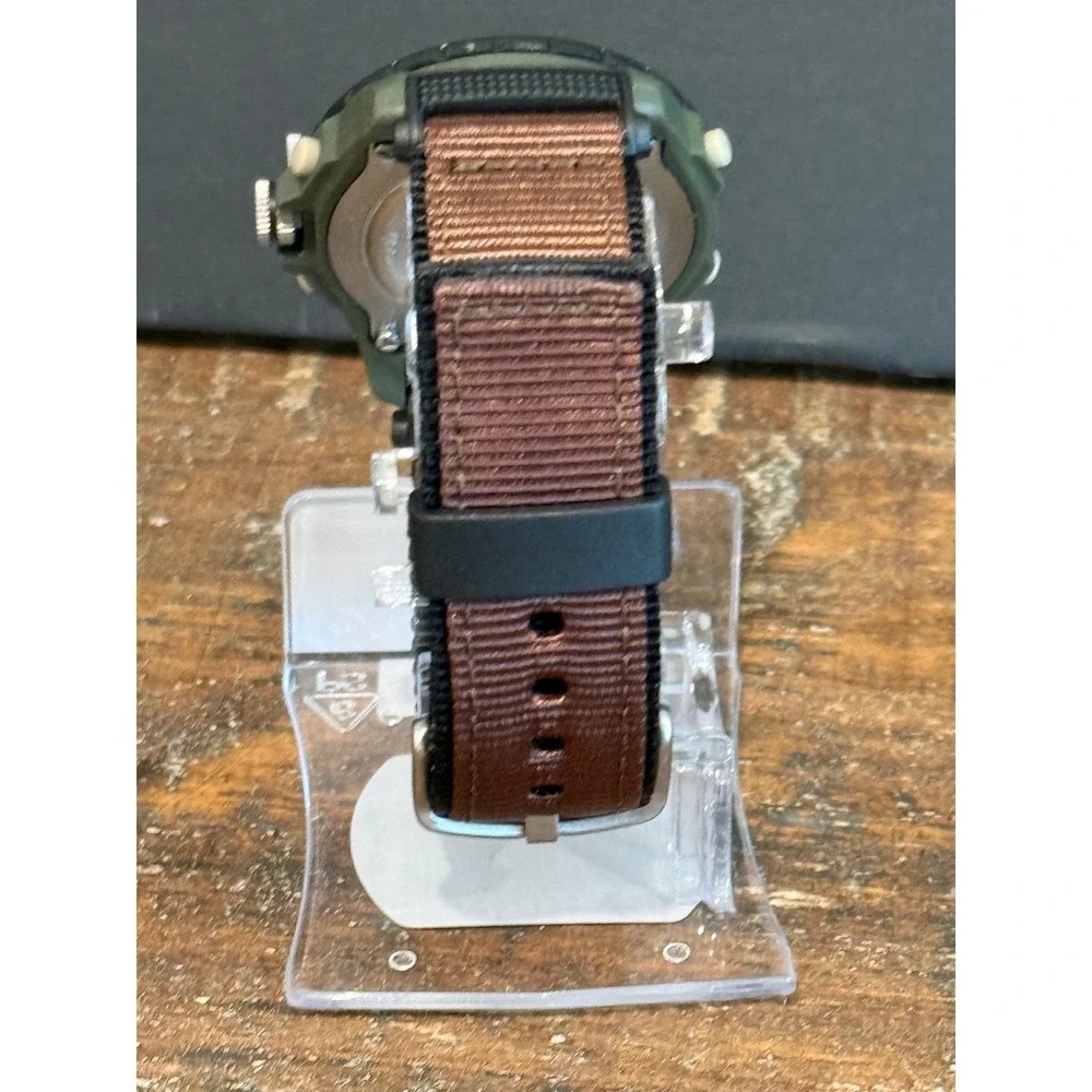 Timex Expedition Watch Mens OS Green Brown Analog Digital Nylon T45181 9J Sporty